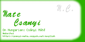 mate csanyi business card