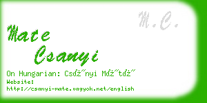 mate csanyi business card